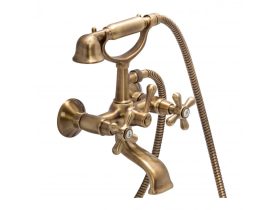   EMMEVI DECO kétszelepelt kádcsaptelep,zuhanyszettel antik réz