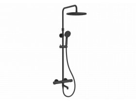   COPEN CoolTouch termosztátos kádtöltő álló zuhannyal és mozgatható kifolyóval, matt fekete