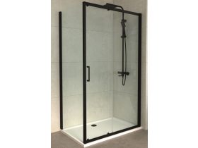   Oldalfal COPEN ATLAS BLACK 700x1950 mm víztiszta üveg, fekete keret, 6 mm