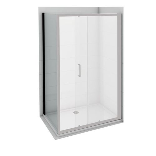 Oldalfal COPEN ATLAS BLACK 900x1950 mm víztiszta üveg, fekete keret, 6 mm