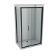 Tolóajtós zuhanyajtó ATLAS BLACK 1200x1950 mm víztiszta üveg, fekete keret, 6 mm