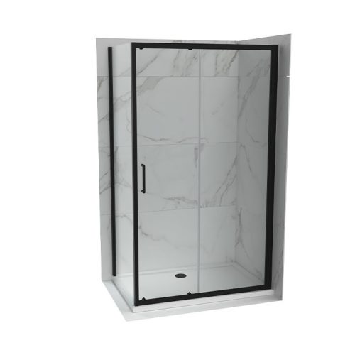 Oldalfal COPEN ATLAS PRO 700x1950 mm víztiszta üveg, matt fekete keret, 6 mm
