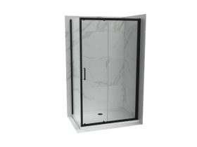   Oldalfal COPEN ATLAS PRO 800x1950 mm víztiszta üveg, matt fekete keret, 6 mm