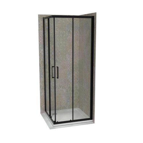Zuhanykabin COPEN ATLAS PRO 800x800x1950 mm víztiszta üveg, matt fekete keret, 6 mm