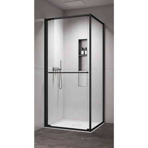 Zuhanykabin COPEN ATLAS PRO 1V 900x900x2000 mm fekete sötétített üveg, 6 mm