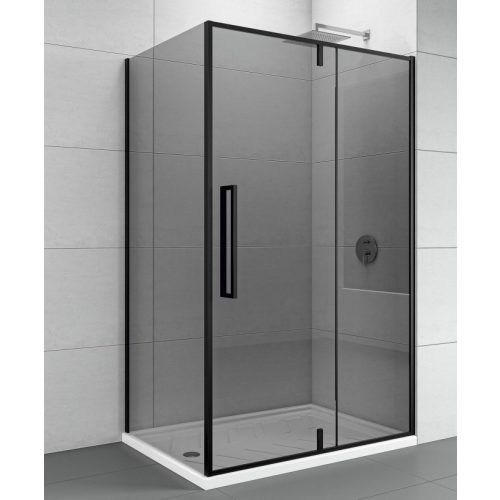 Pivot nyílóajtó COPEN ABSOLUT BLACK 1200x2000 mm fekete sötétített üveg, fekete matt keret, 6 mm