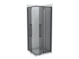   Zuhanykabin COPEN ABSOLUT BLACK 900x900x2000 mm fekete sötétített üveg, pivot ajtóval, 6 mm
