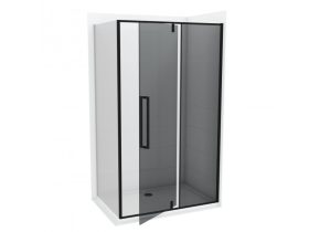   Pivot nyílóajtó COPEN ABSOLUT BLACK 900x2000 mm fekete sötétített üveg fix oldalfallal, 6 mm