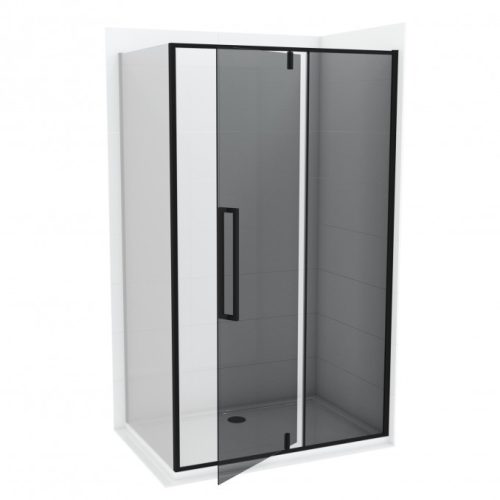 Pivot nyílóajtó COPEN ABSOLUT BLACK 900x2000 mm fekete sötétített üveg fix oldalfallal, 6 mm