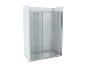   Tolóajtós zuhanyajtó kétszárnyú COPEN OPAL 1500x1950 mm víztiszta üveg, 6 mm