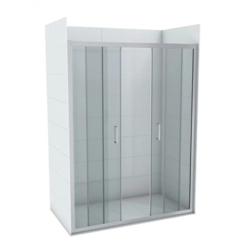 Tolóajtós zuhanyajtó kétszárnyú COPEN OPAL 1500x1950 mm víztiszta üveg, 6 mm