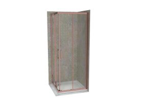   Zuhanykabin COPEN ATLAS PRO 800x800x1950 mm víztiszta üveg, rose gold keret, 6 mm