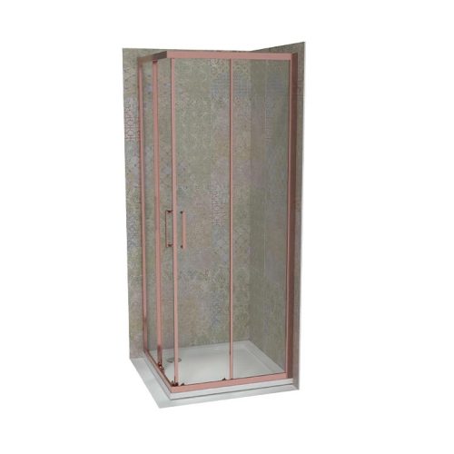 Zuhanykabin COPEN ATLAS PRO 800x800x1950 mm víztiszta üveg, rose gold keret, 6 mm