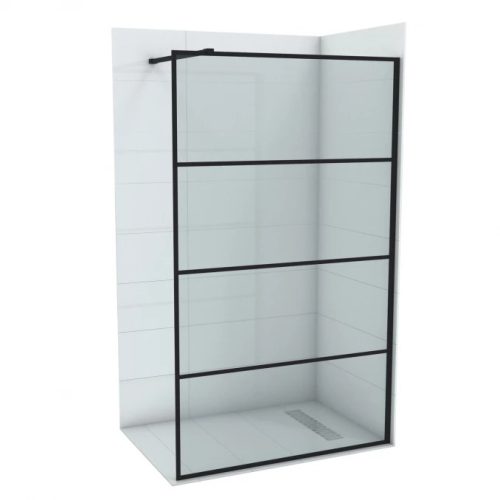 Walk-in zuhanyfal COPEN MONTE 1200x2000 mm víztiszta üveg, 8 mm, matt fekete profil