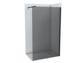   Walk-in zuhanyfal COPEN MONTE DARK 1400x2000 mm szürke üveg, 8 mm, matt fekete profil