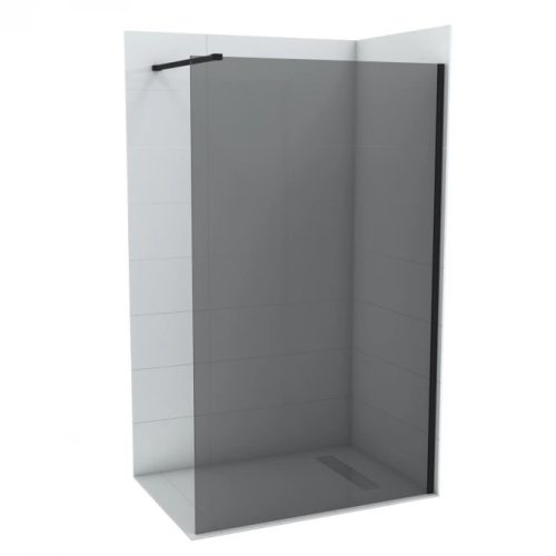 Walk-in zuhanyfal COPEN MONTE DARK 1400x2000 mm szürke üveg, 8 mm, matt fekete profil