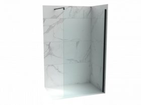   Walk-in zuhanyfal COPEN PROJECT 800x2000 mm víztiszta üveg, 8 mm, fekete profil