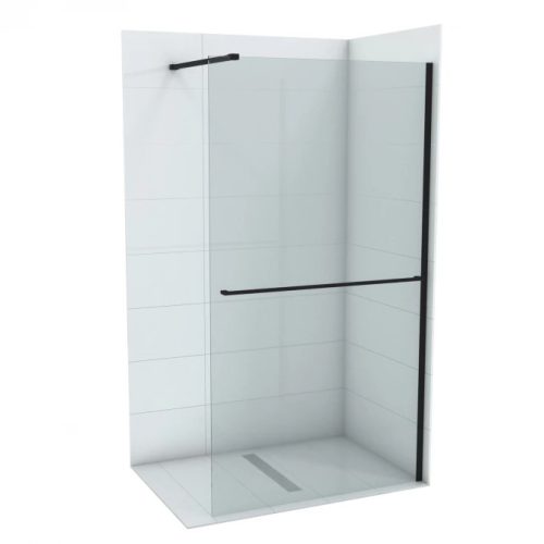 Walk-in zuhanyfal COPEN MONTE PLUS 900x2000 mm víztiszta üveg, 8 mm, matt fekete keret