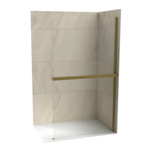 Walk-in zuhanyfal COPEN MONTE SUPERIORE 1200x2000 mm víztiszta üveg, 8 mm, szálcsiszolt arany