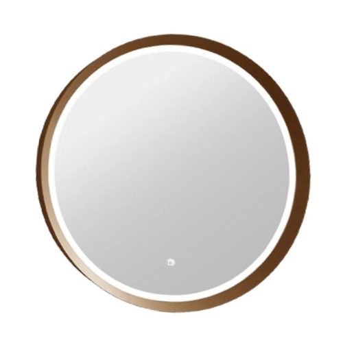 Tükör COPEN 600 mm átmérőjű, LED világítás, arany színű alumínium keret (56,5 mm)