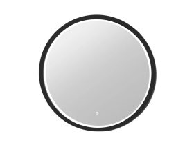   Tükör COPEN 600 mm átmérőjű, LED világítás, matt fekete alumínium keret (56,5 mm)