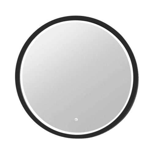 Tükör COPEN 800 mm átmérőjű, LED világítás, matt fekete alumínium keret (56,5 mm)