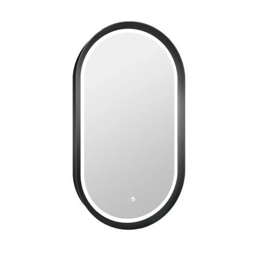 Tükör COPEN 500x900 mm, LED világítás, matt fekete alumínium keret (56,5 mm)