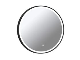   Tükör COPEN 600 mm átmérőjű, LED világítás, matt fekete alumínium keret (20 mm)