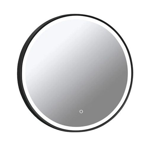 Tükör COPEN 600 mm átmérőjű, LED világítás, matt fekete alumínium keret (20 mm)