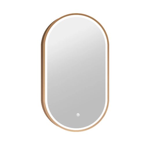 Tükör COPEN 500x900 mm, LED világítás, arany színű alumínium keret (40,6 mm)