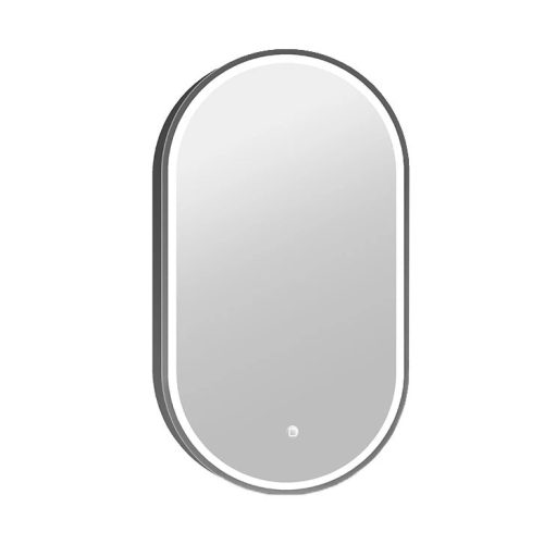 Tükör COPEN 500x900 mm, LED világítás, gunmetal színű alumínium keret (40,6 mm)