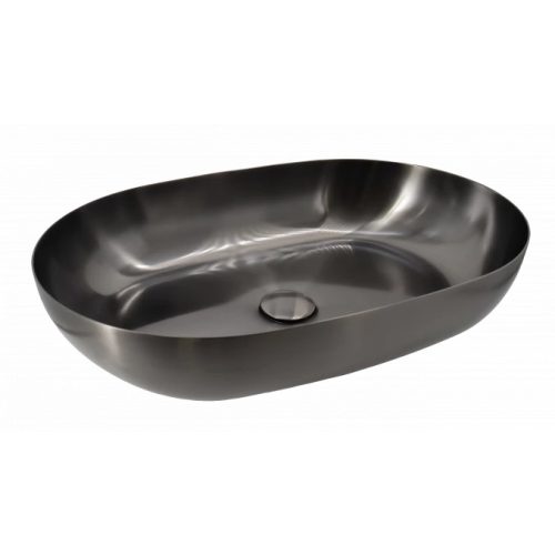 Felső beépítésű fém mosdó COPEN, 555x380x125 mm, gunmetal