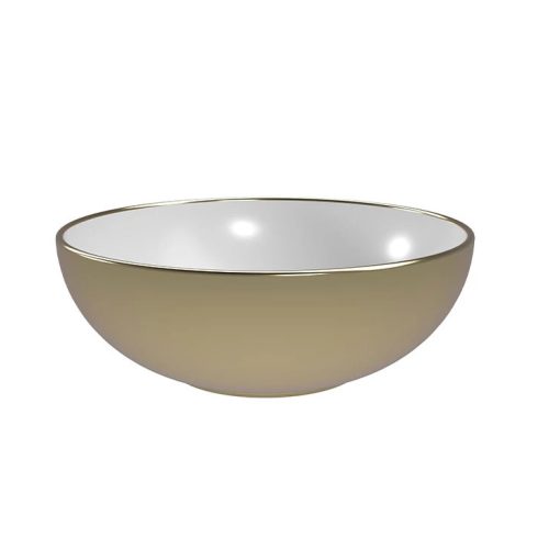 Felső beépítésű mosdó COPEN, 415x415x155 mm, arany-fehér