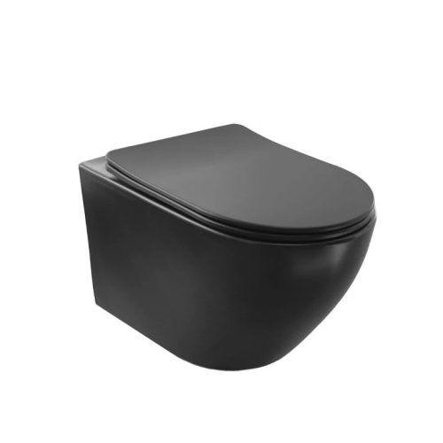 Fali WC COPEN TORNADO, duroplast soft close WC ülőkével, matt fekete