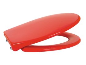 MINOTTI piros duroplast soft close WC ülőke, levehető