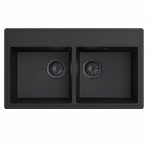 MILO METRO gránit duplamedencés mosogató 76x44 Lava stone, szifonnal
