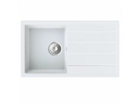   MILO METRO gránit mosogató 76x44 Magnesia fehér, szifonnal