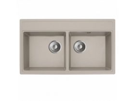   MILO METRO gránit duplamedencés mosogató 76x44 Pure sand, szifonnal