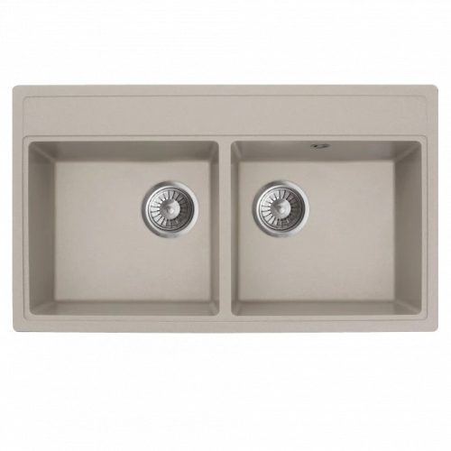 MILO METRO gránit duplamedencés mosogató 76x44 Pure sand, szifonnal