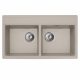 MILO METRO gránit duplamedencés mosogató 76x44 Pure sand, szifonnal