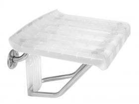 MINOTTI zuhanykabinos szék, falra szerelhető, átlátszó