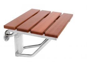 MINOTTI zuhanykabinos szék, falra szerelhető, fa