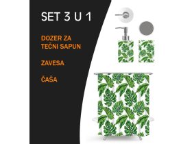   MINOTTI EXOTIC fürdőszobai szett zuhanyfüggönnyel, pohárral és adagolóval