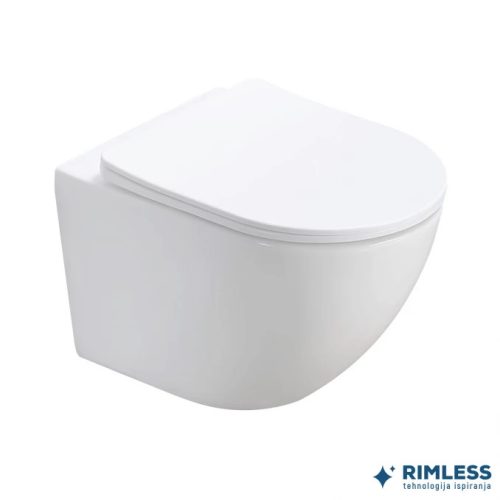PERLA fali WC rimless kivitelben, soft-close duroplast WC-ülőkével
