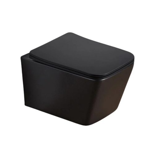 PIANO fali WC rimless, matt fekete, soft-close duroplast WC-ülőkével
