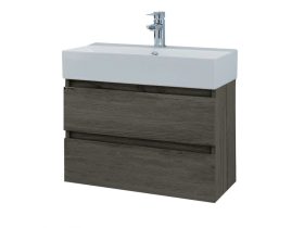 LINEART PLAZA 700 fürdőszobaszekrény Oak mosdóval