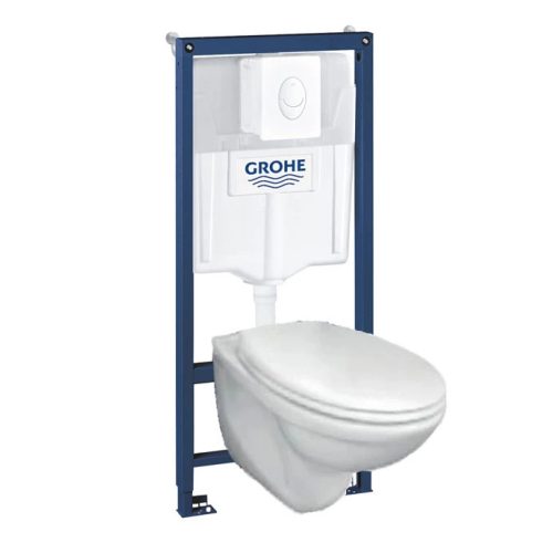 VISAM beépíthető WC tartály szett JIKA Pro függesztett WC-vel, fehér nyomólappal és WC-ülőkével