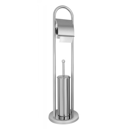 MINOTTI WC kefe álló, WC papírtartóval, króm