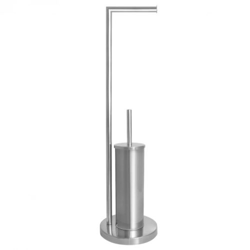 MINOTTI WC kefe álló, WC papírtartóval, króm